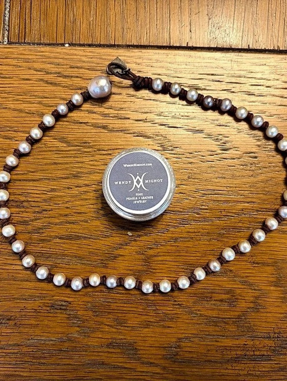 Wendy Mignot Signature Freshwater Pearl and Leather Necklace